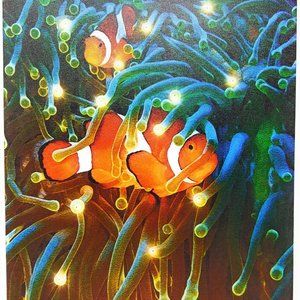 Clown Fish Fiber Optic Canvas wall hanging 16x12"